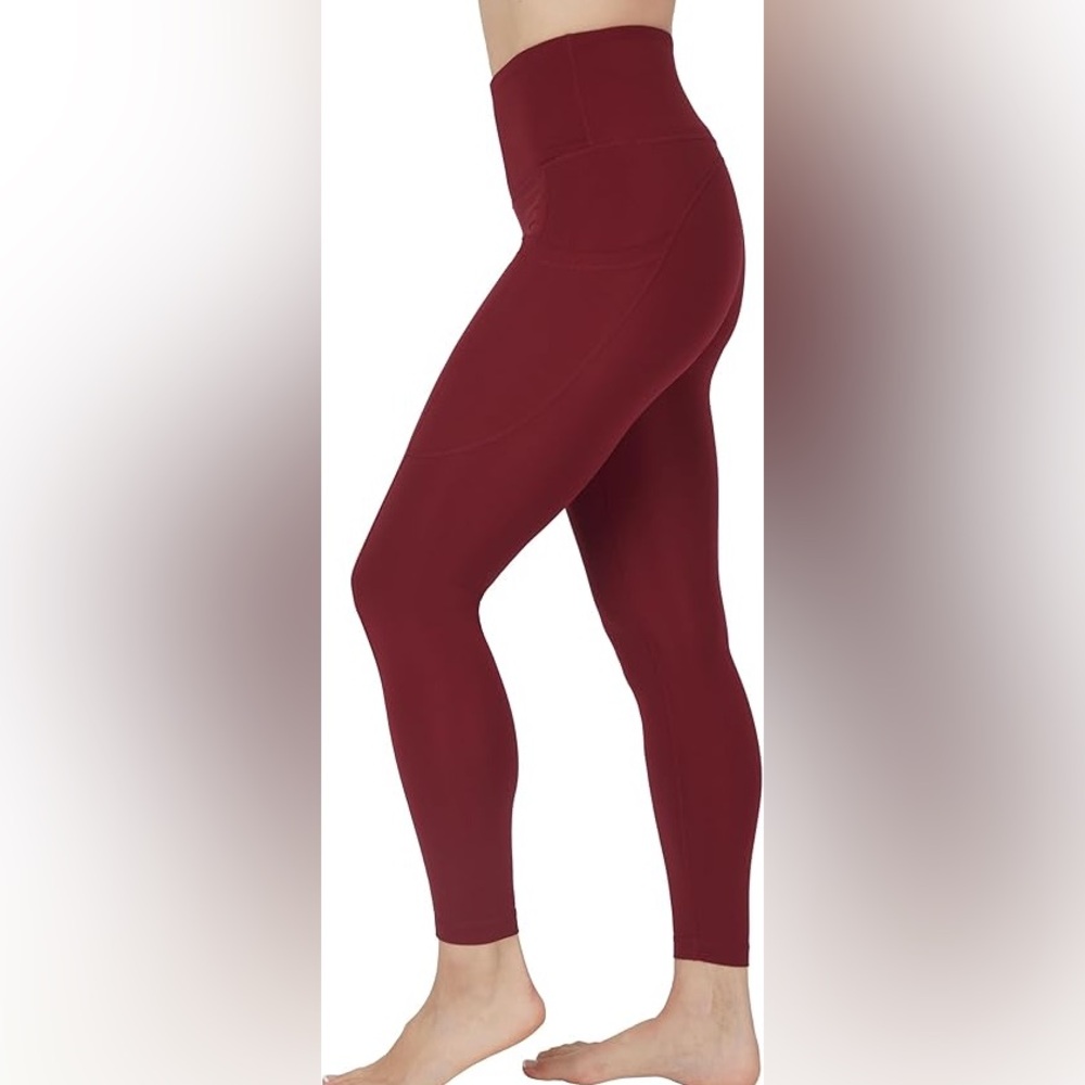 Yogalicious Women's High-Waisted Leggings - Burgundy - Medium